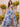 Removable Off Shoulder Boned Bodice Ruffle Printing Chiffon Ball Gown Prom Dress - Baby Blue
