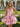 Removeable Shoulder Ruffle Floral Printing Mini Ball Gown Prom Dress - Pink Floral
