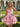 Removeable Shoulder Ruffle Floral Printing Mini Ball Gown Prom Dress - Pink Floral