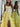 Yellow Strapless Chiffon Tiered Princess Corset Prom Dress with Slit