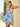 Floral Printing Layered Mini Prom Dress With Hand Made Flower - Baby Blue Floral