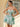 Floral Printing Layered Mini Prom Dress With Hand Made Flower - Sage Floral