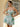 Floral Printing Layered Mini Prom Dress With Hand Made Flower - Sage Floral