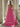 Boned Strapless Tiered Ball Gown Prom Dress Long With Bow - Hot Pink