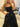 Boned Strapless Tiered Ball Gown Prom Dress Long With Bow - Black