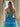 Boned Strapless Tiered Ball Gown Prom Dress Long With Bow - Blue