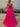 Boned Strapless Tiered Ball Gown Prom Dress Long With Bow - Hot Pink
