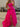 Boned Strapless Tiered Ball Gown Prom Dress Long With Bow - Hot Pink