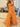 Boned Strapless Tiered Ball Gown Prom Dress Long With Bow - Orange