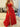 Boned Strapless Tiered Ball Gown Prom Dress Long With Bow - Red