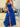 Boned Strapless Tiered Ball Gown Prom Dress Long With Bow - Royal Blue