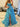 Boned Strapless Tiered Ball Gown Prom Dress Long With Bow - Blue