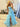 Boned Strapless Tiered Ball Gown Prom Dress Long With Bow - Light Blue