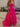 Boned Strapless Tiered Ball Gown Prom Dress Long With Bow - Hot Pink