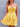 Cut Front With Bow Boned Ruffle Mini Ball Gown Prom Dress - Yellow