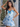 Printing Cut Front With Bow Boned Ruffle Mini Ball Gown Prom Dress-Baby Blue Floral