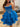 Luxury Crystal Boned Ruffle Mini Ball Gown Prom Dress - Blue