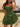 Crystal Boned Chiffon Bow Tiered Mini Ball Gown Prom Dress - Olive Green