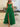 Lace Embroidery Boned Layered Ball Gown Prom Dress - Emerald Green