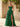 Strapless Embroidery Lace Bodice Layered Ball Gown Long Prom Dress With Split in Emerald Green