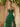 Strapless Embroidery Lace Bodice Layered Ball Gown Long Prom Dress With Split in Emerald Green