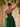 Strapless Embroidery Lace Bodice Layered Ball Gown Long Prom Dress With Split in Emerald Green