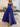 Lace Embroidery Boned Layered Ball Gown Prom Dress - Royal Blue