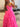 Lace Embroidery Boned Layered Ball Gown Prom Dress - Hot Pink