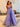 Cut Front 3D Rose Ruffle Ball Gown Prom Dress - Lavender