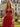 Ruffled Layered Sequin Corset Long Prom Ball Gown Dress in Red