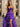 Cut Front Pleated Layered Ruffle Hem Long Prom Dress With Slit in Purple