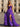 Cut Front Pleated Layered Ruffle Hem Long Prom Dress With Slit in Purple