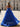 Cut Front Pleated Layered Ruffle Hem Long Prom Dress With Slit in Royal Blue