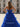 Cut Front Pleated Layered Ruffle Hem Long Prom Dress With Slit in Royal Blue