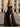 Cut Front Pleated Layered Ruffle Hem Long Prom Dress With Slit in Black