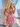 Printing Chiffon Boned Sweetheart Mini Ball Gown Prom Dress - Pink