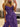 Lace Cut Front Boned Ruffled Ball Gown Dress - Purple