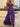 Lace Cut Front Boned Ruffled Ball Gown Dress - Purple