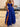 Lace Cut Front Boned Ruffled Ball Gown Dress - Royal Blue