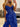 Lace Cut Front Boned Ruffled Ball Gown Dress - Royal Blue
