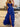 Lace Cut Front Boned Ruffled Ball Gown Dress - Royal Blue