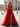 Lace Cut Front Boned Ruffled Ball Gown Dress - Red