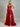 Lace Cut Front Boned Ruffled Ball Gown Dress - Red