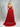Lace Cut Front Boned Ruffled Ball Gown Dress - Red