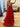 Lace Cut Front Boned Ruffled Ball Gown Dress - Red