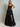 Lace Cut Front Boned Ruffled Ball Gown Dress - Black