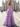 Lace Cut Front Boned Ruffled Ball Gown Dress - Lavender