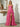 Sweetheart Pleated Bodice Layered Ruffle Hem Long Ball Gown Prom Dress With Slit in Hot Pink