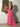 Sweetheart Pleated Bodice Layered Ruffle Hem Long Ball Gown Prom Dress With Slit in Hot Pink