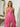 Sweetheart Pleated Bodice Layered Ruffle Hem Long Ball Gown Prom Dress With Slit in Hot Pink